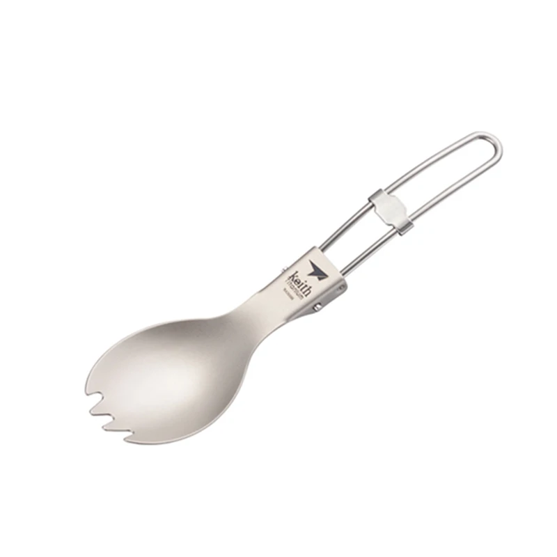 Outdoor Camping Dining Set - Pamono-Spork en Titane avec Poignée Pliable,
