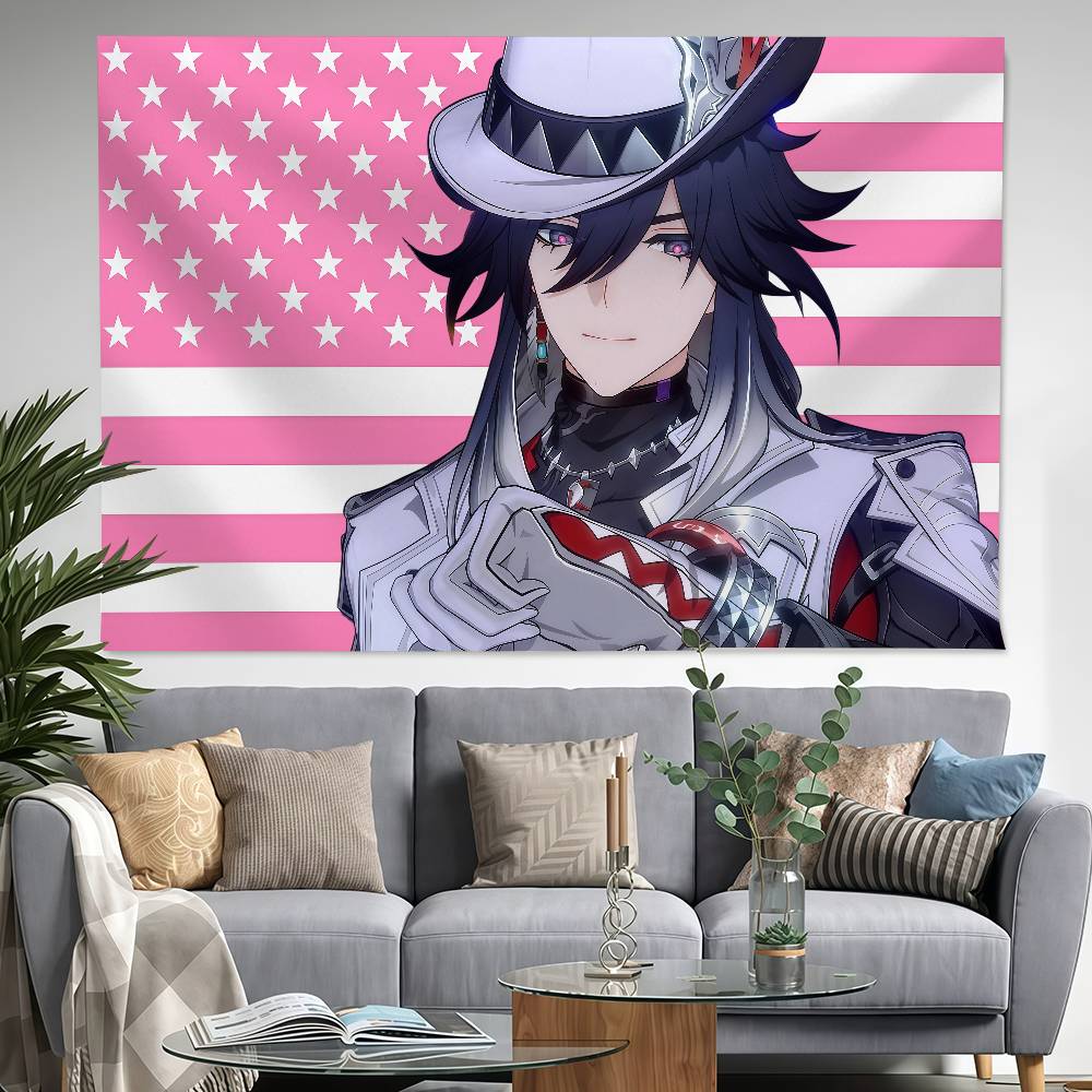 Outdoor Camping Usa - Drapeau décoratif Ashveil Honkai Star Rail